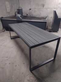 Stół ogrodowy 220x95x80cm, składany, metalowy, deski kompozytowe