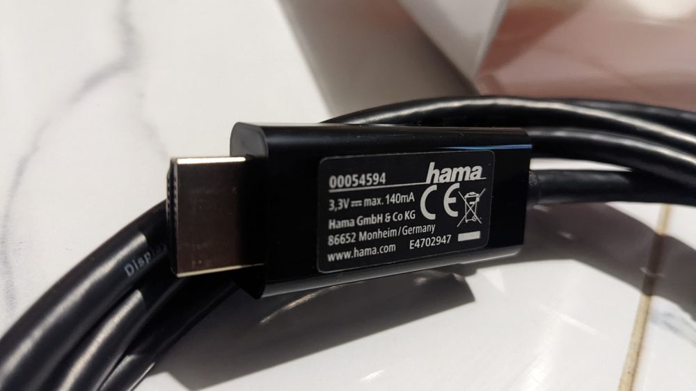 Кабель мультимедійний DisplayPort to HDMI 1.8m Premium Hama (00122214)