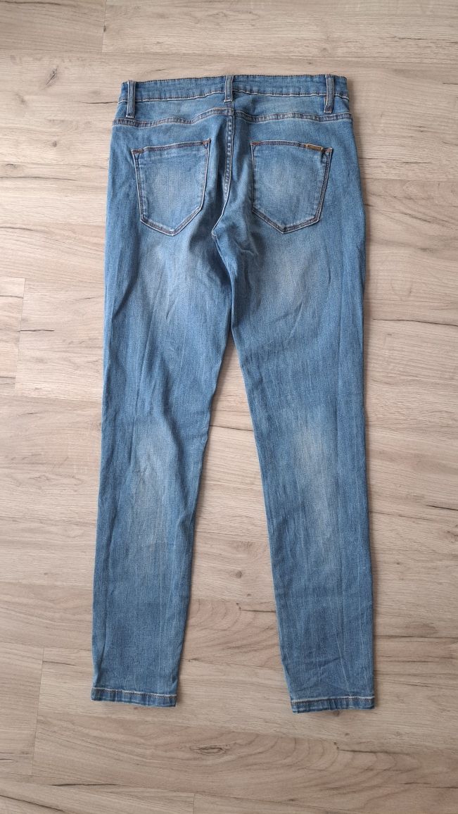 Ładne niebieskie spodnie jeansy damskie Orsay, rozmiar 34 (XS)