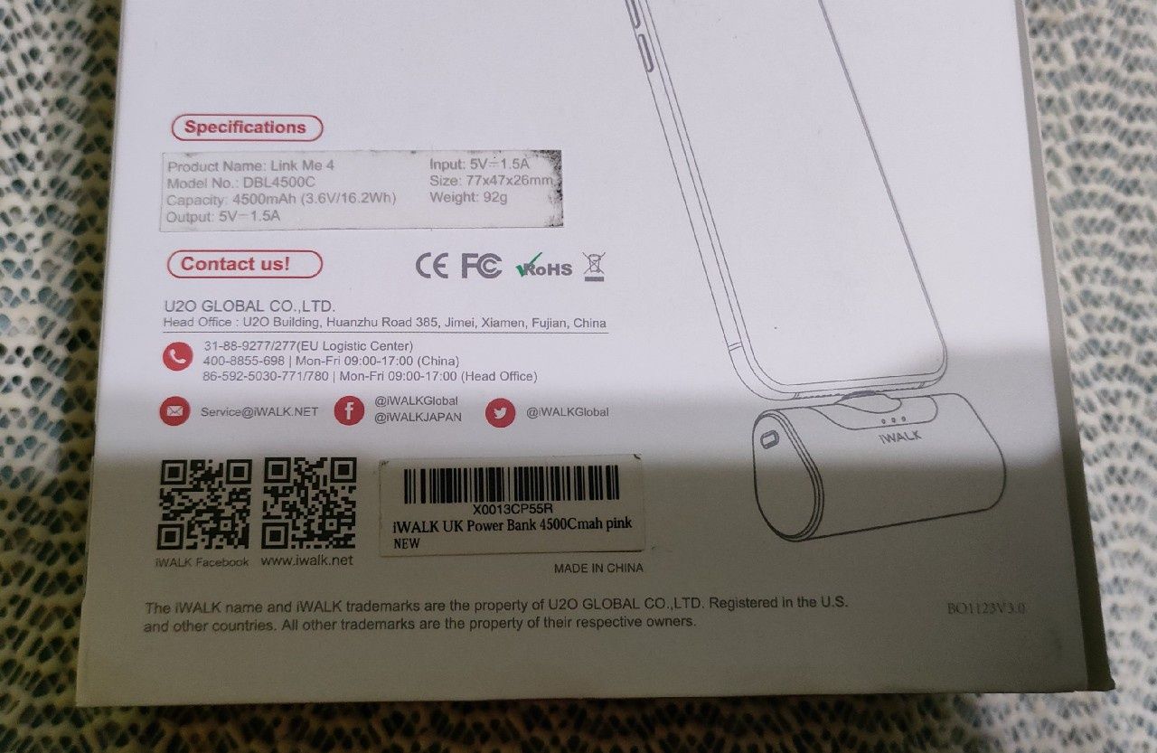 Powerbank IWALK LINK ME 4 DBL4500C 4500MAH Różowy USB-C