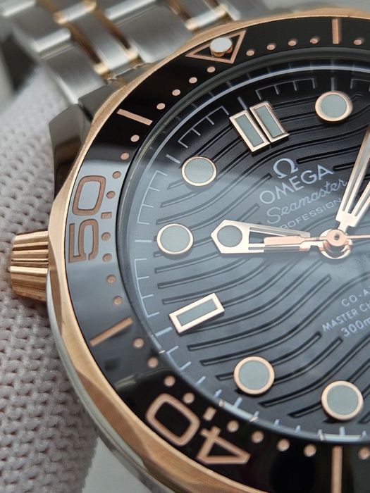Эксклюзив! Швейцарские часы Omega Seamaster Gold-Black 300. ТОП модель