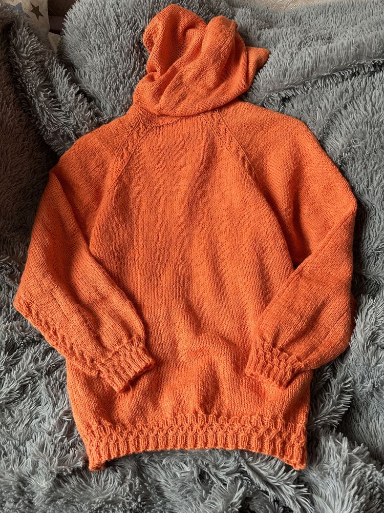 Вязанное худи свитшот толстовка свитер с капюшоном