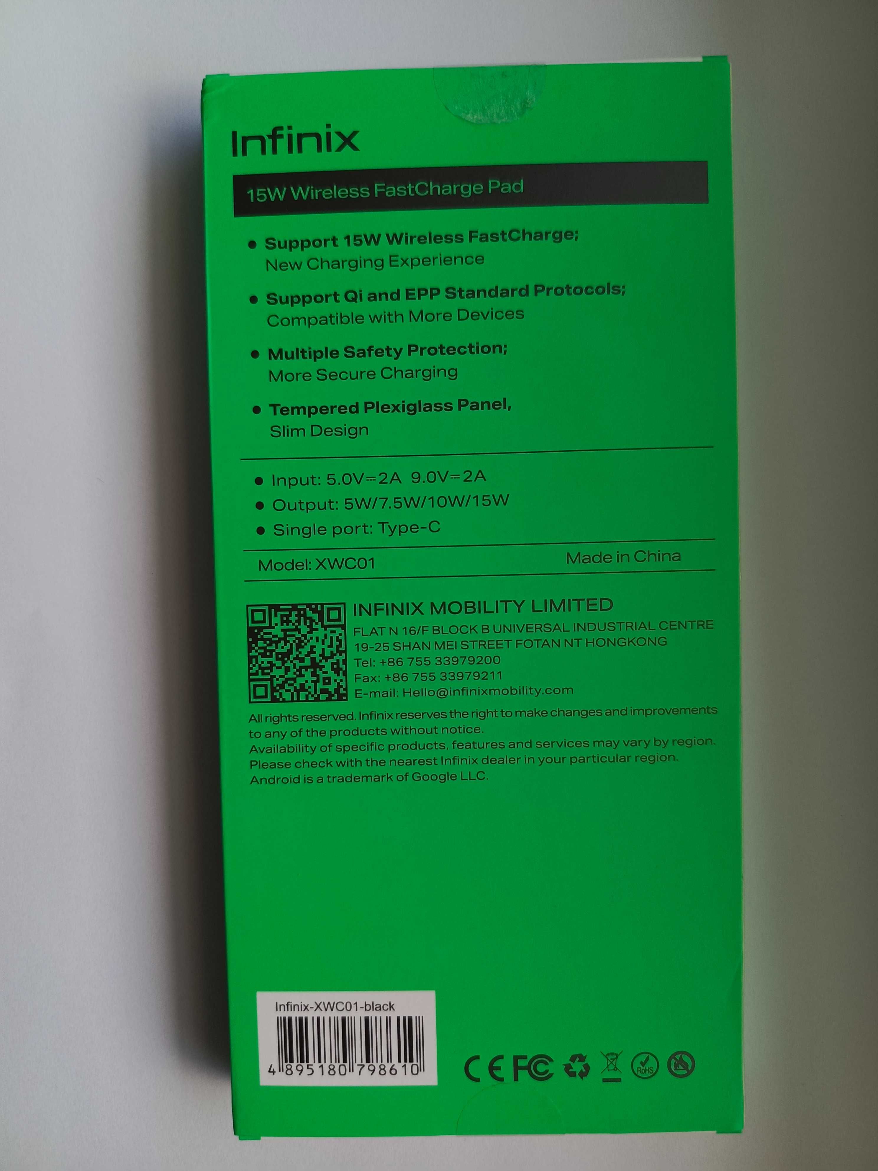 Ładowarka indukcyjna INFINIX XWC01 15W Czarny