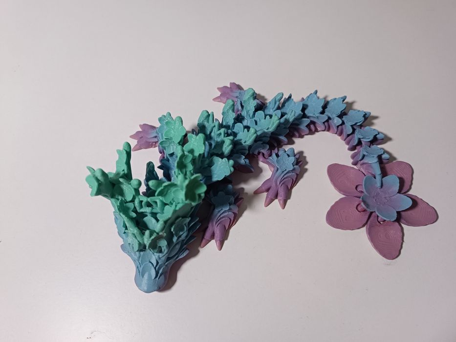 Smok Kwiatowy, Figurka 3D, Zabawka, Ruchomy wydruk 3D