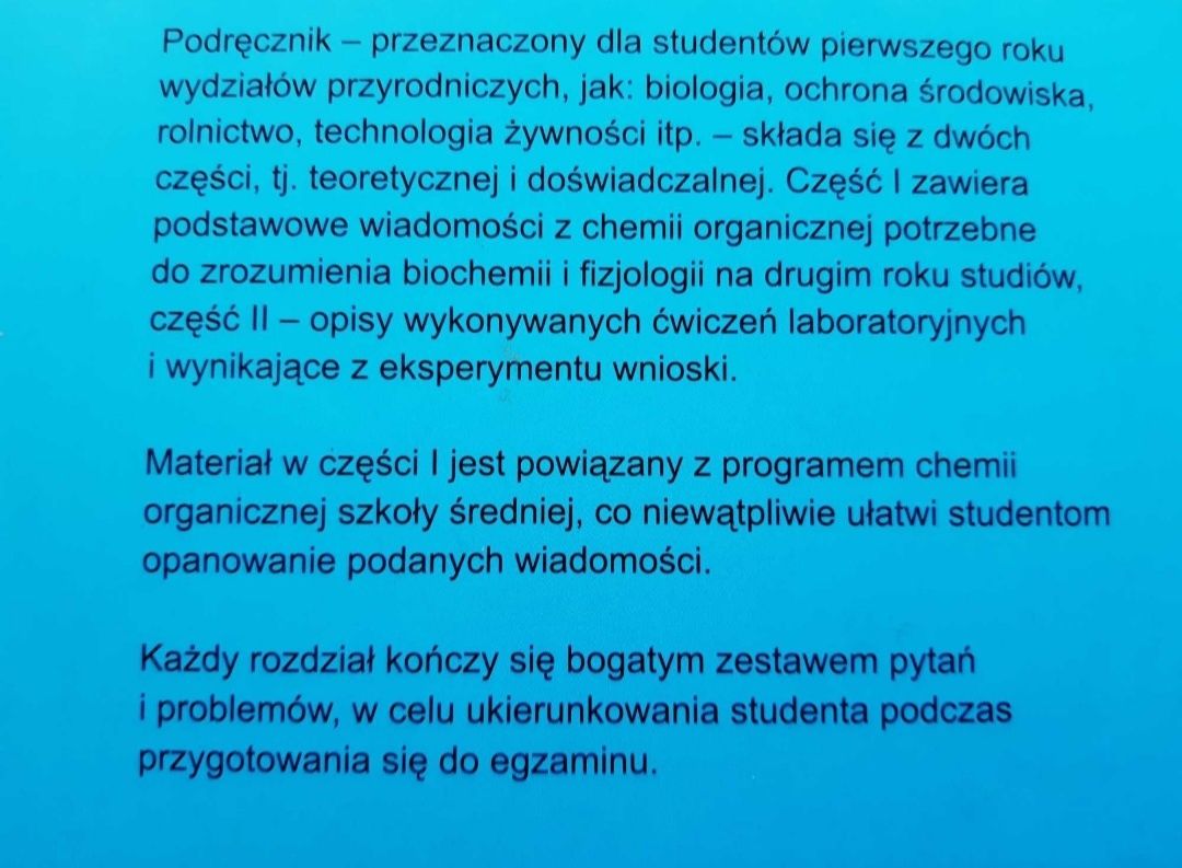 Chemia organiczna dla przyrodników Karczyński Borkowski UWM