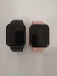 Smartwatch preto e rosa