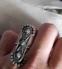 Duży pierścionek ze srebra filigranowy