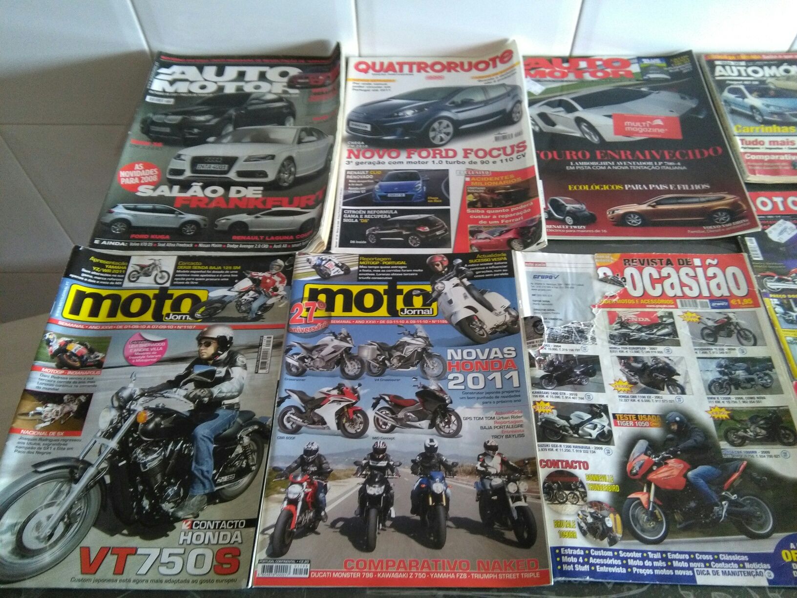 Coleções de revistas antigas de Carros e Motos