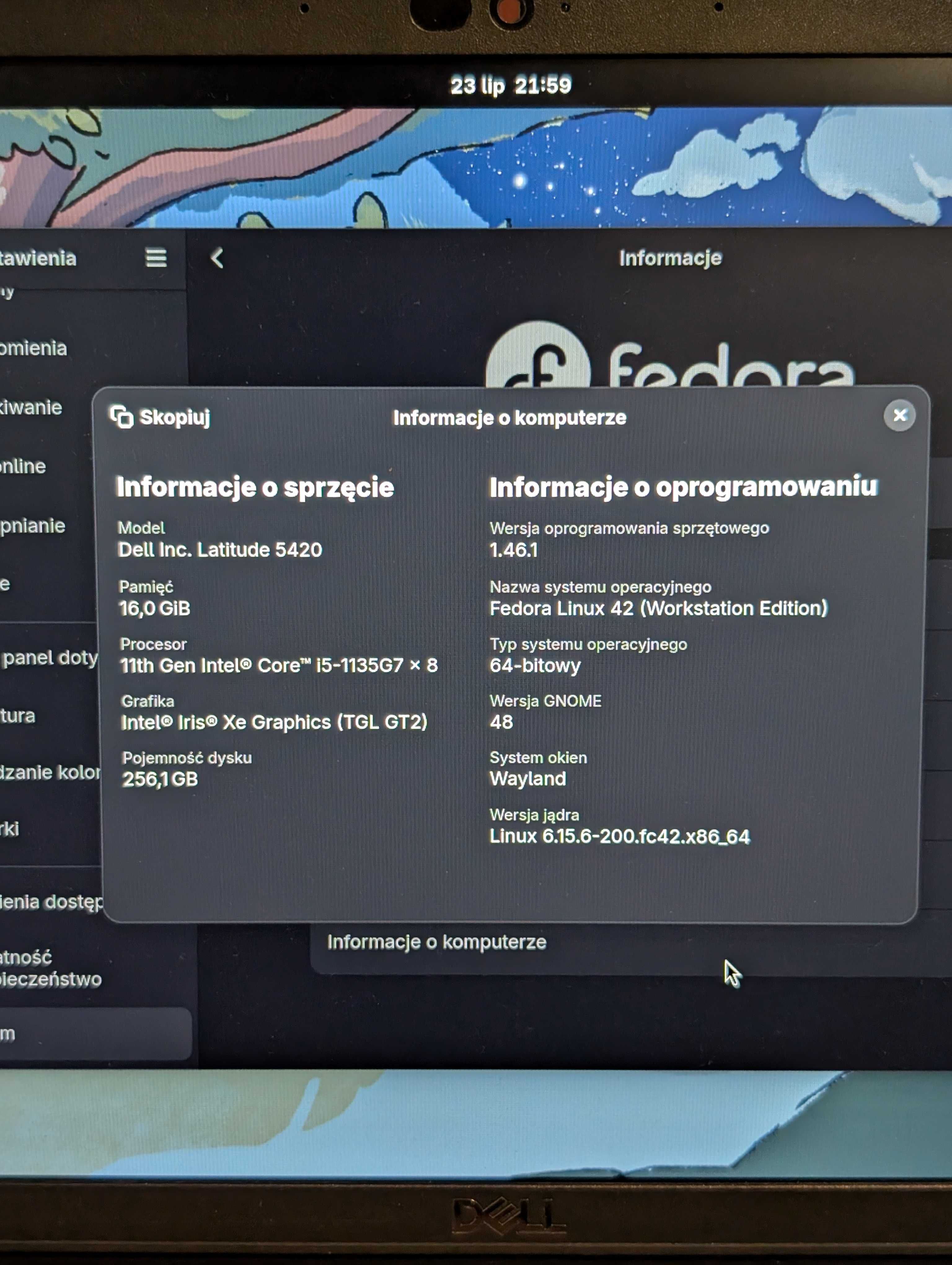 Laptop Dell Latitude 5420 i5-11 generacja, 16GB RAM, 256GB, Bateria