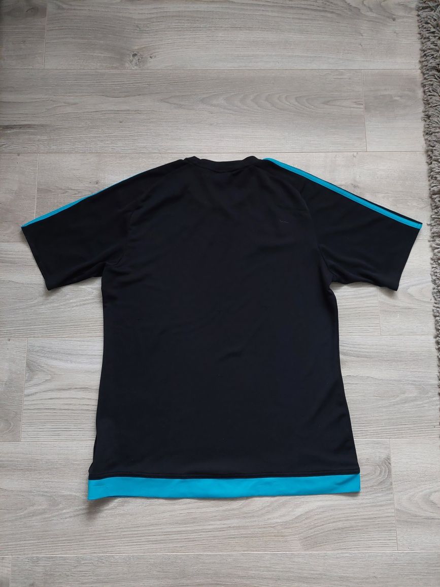 Czarno-niebieska damska koszulka sportowa Adidas r. M