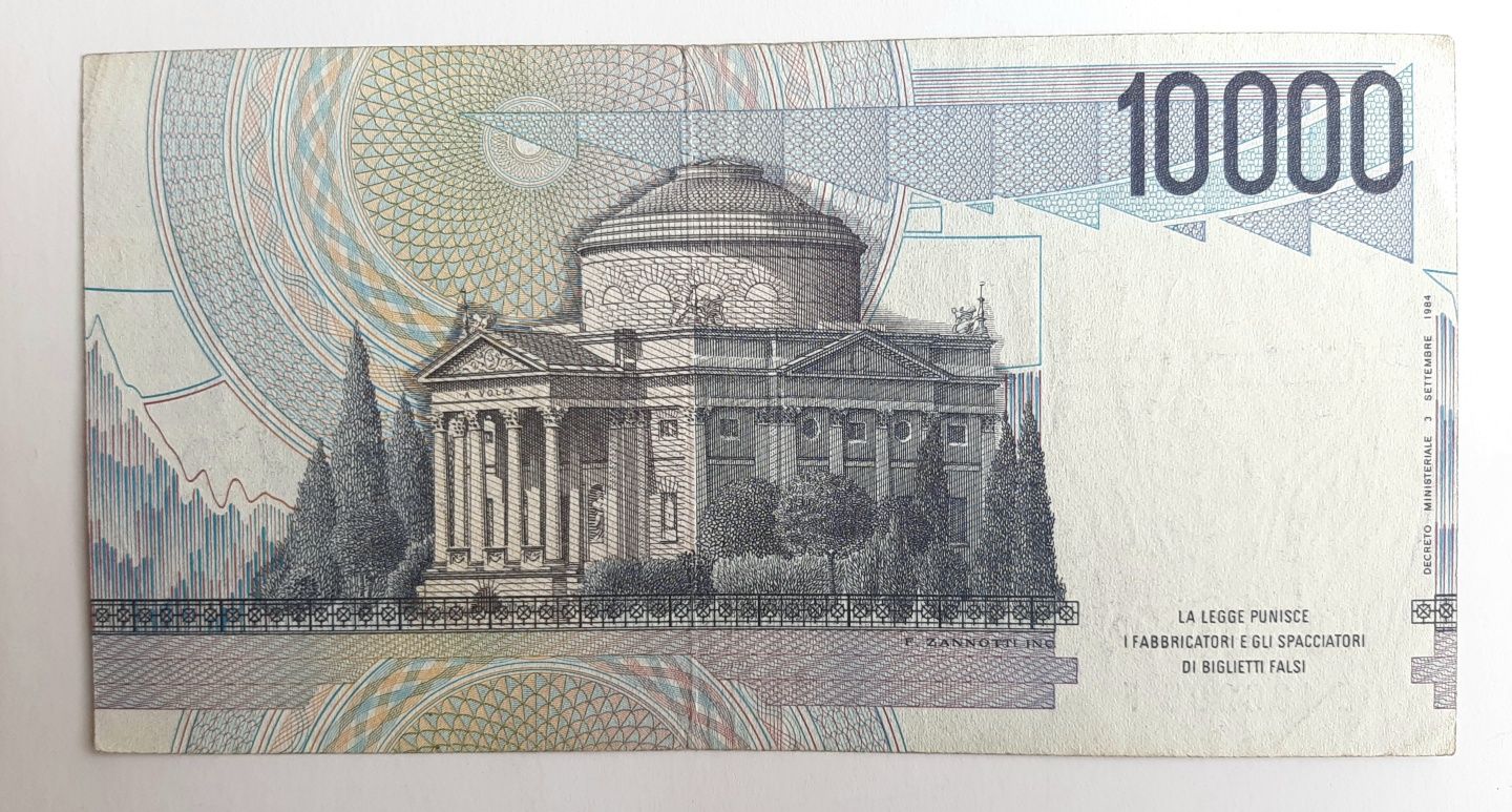 Nota de 10000 Lire Itália - já com 52 anos!