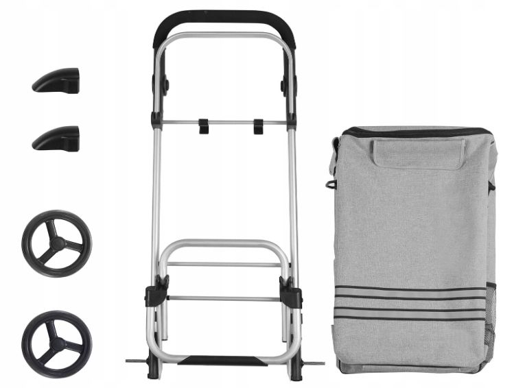 Składany Wózek Na Zakupy z Kieszenią Chłodzącą 35l 25kg