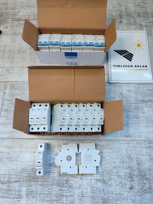 Сонячна автоматика DC ОПН, запобіжники, автомати DC, громозахист TOMZN