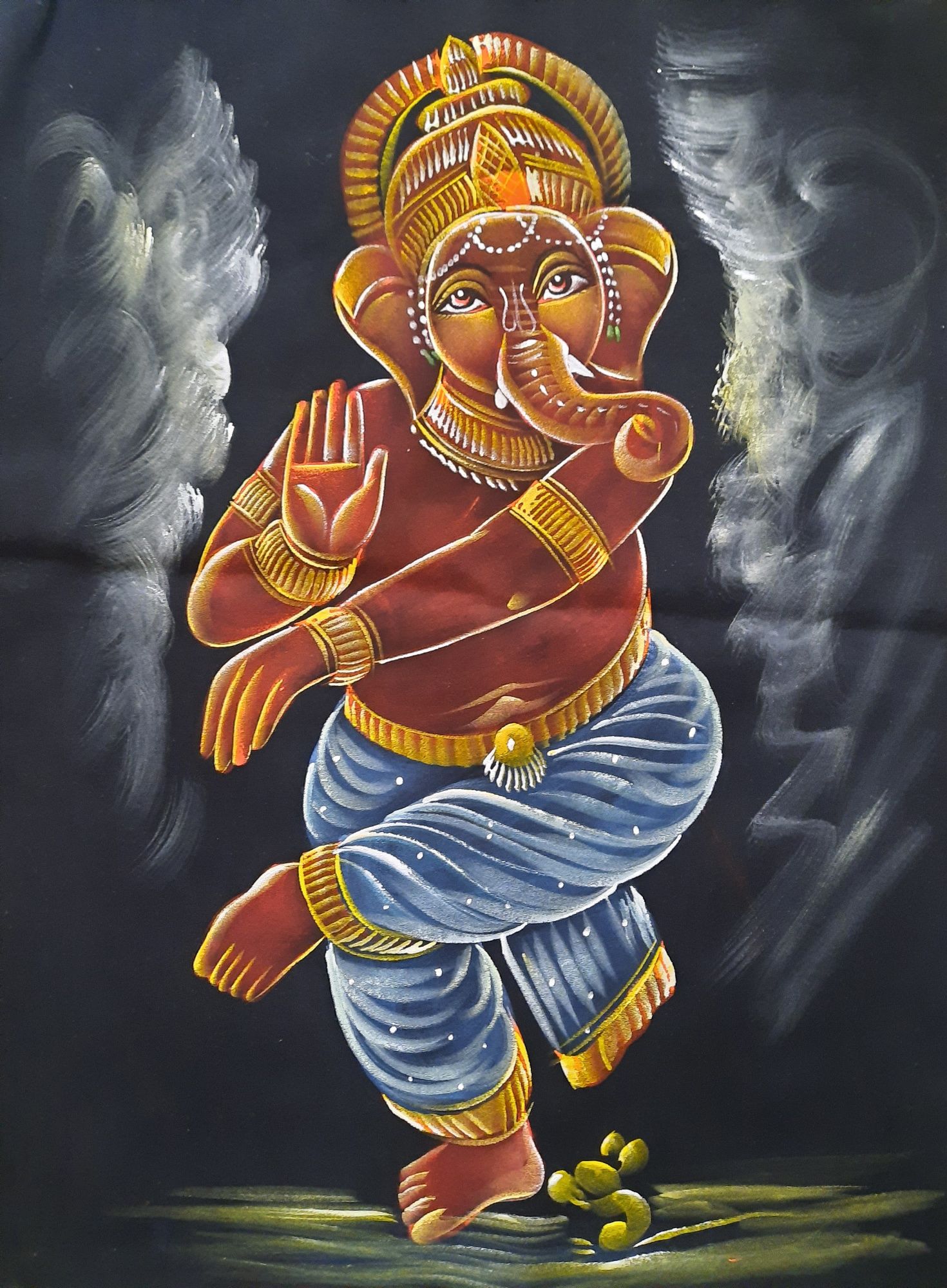 Pintura feita em pano da Ganesha