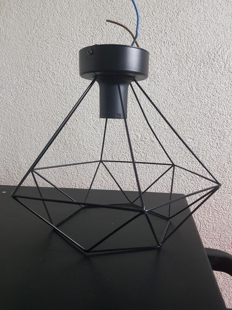 Lampa sufitowa czarna e 27