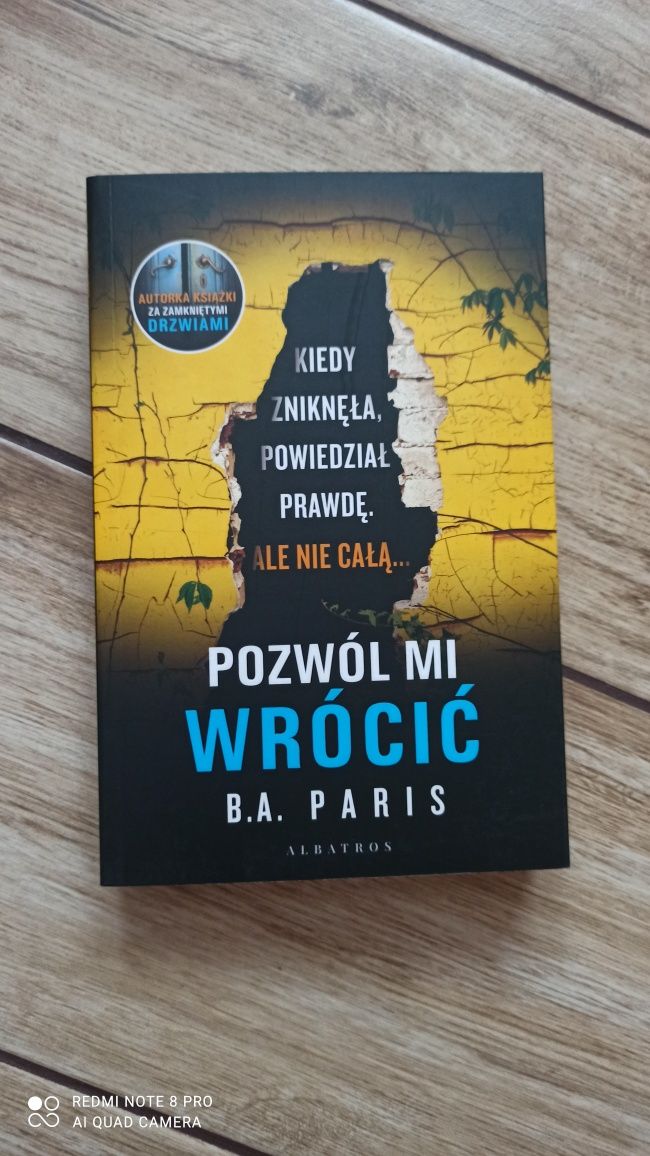 Książka NOWA Pozwól mi wrócić B.A. PARIS