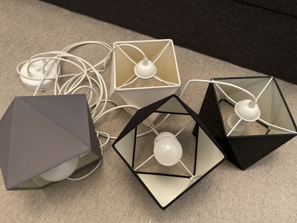 Lampa sufitowa 4-punktowa pająk abażury