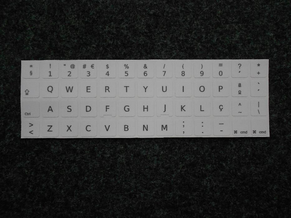 Película Teclado Autocolante Branco Apple MacBook PT Keyboard Stickers