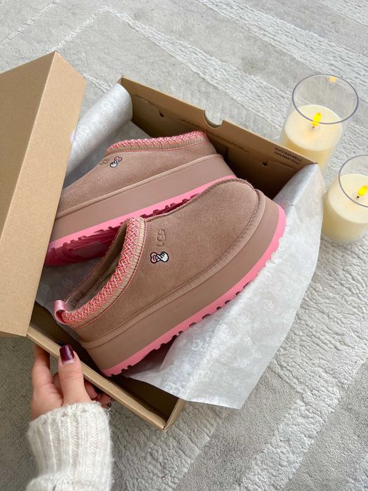 ВСІ РОЗМІРИ! UGG Tasman Platform Love Grey уггі тасман ботінки рожеві