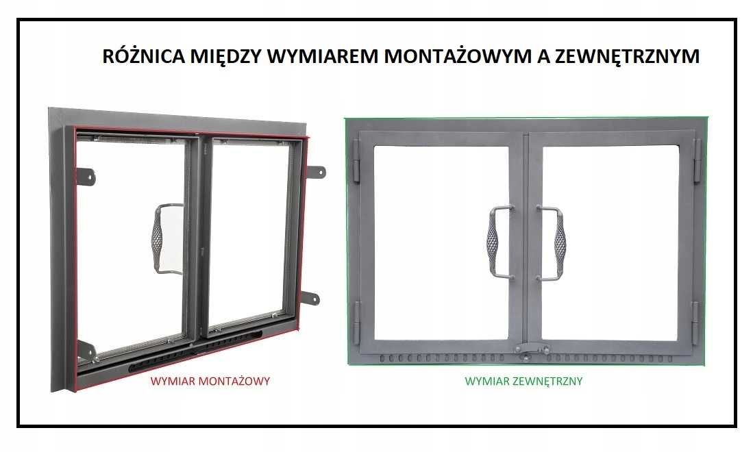 DRZWICZKI KOMINKOWE do kominka z szybą żaroodporną 60x40 50x40 70x50
