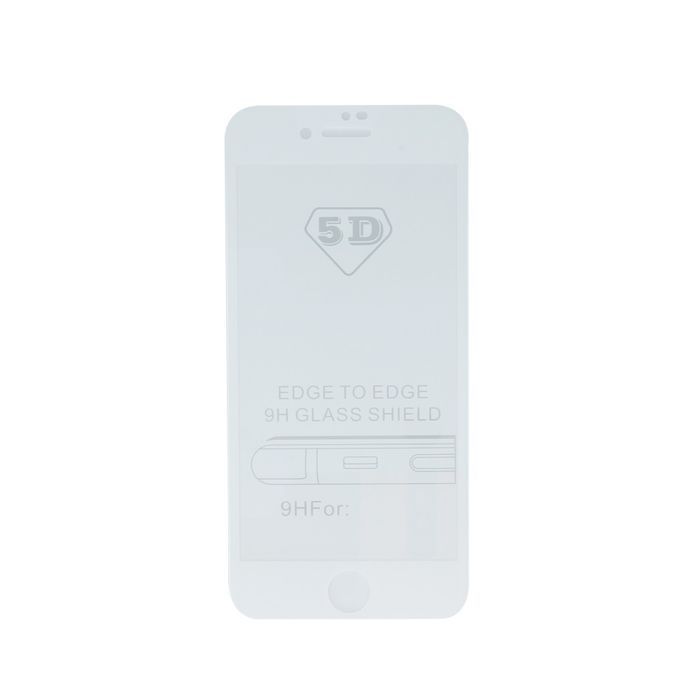 Szkło Hartowane 5D Do Iphone 7 Plus / 8 Plus Biała Ramka