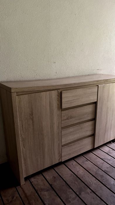 Meble sypialniane Black Red White OREN – łóżko szafki komoda biurko