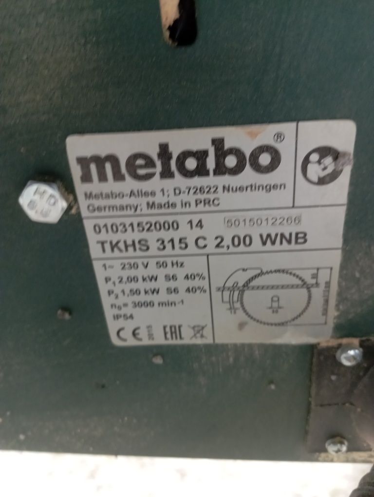 Pilarka stołowa Metabo + odciąg trocin