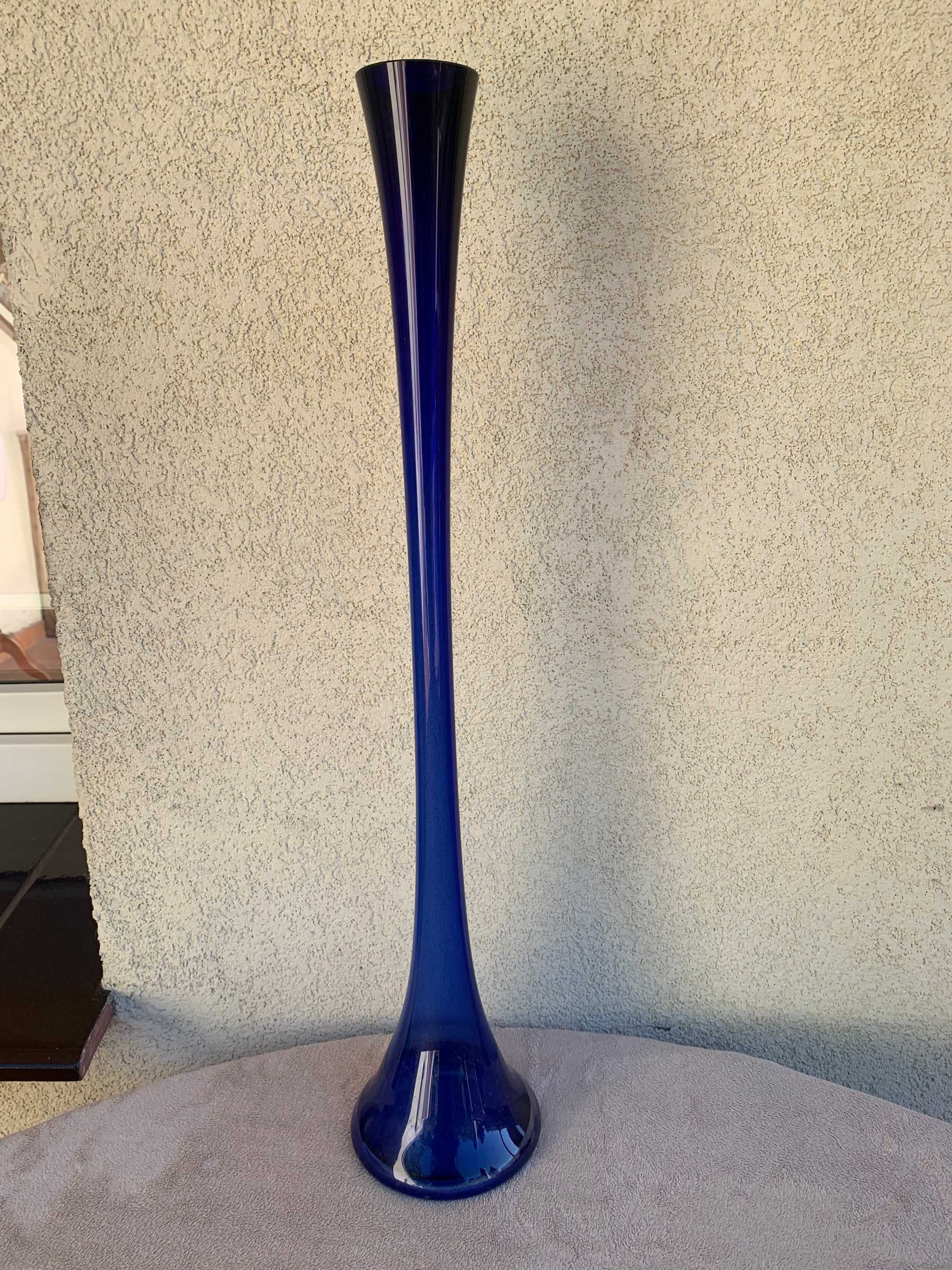 Kobaltowy wazon " rura" 82 cm