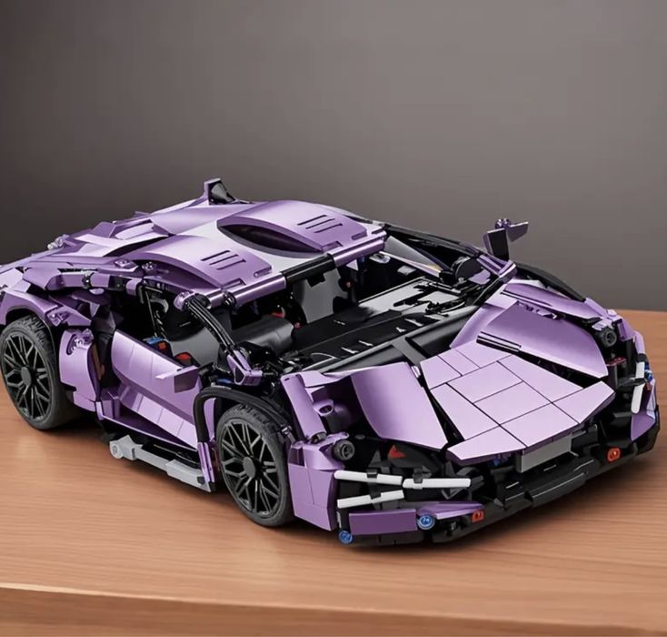 Контсруктор 1300 деталей спортивна машинка 36*17см lego technic фіолет