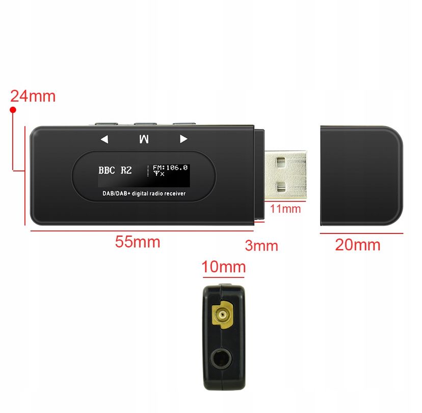 Tuner, adapter, antena DAB / DAB