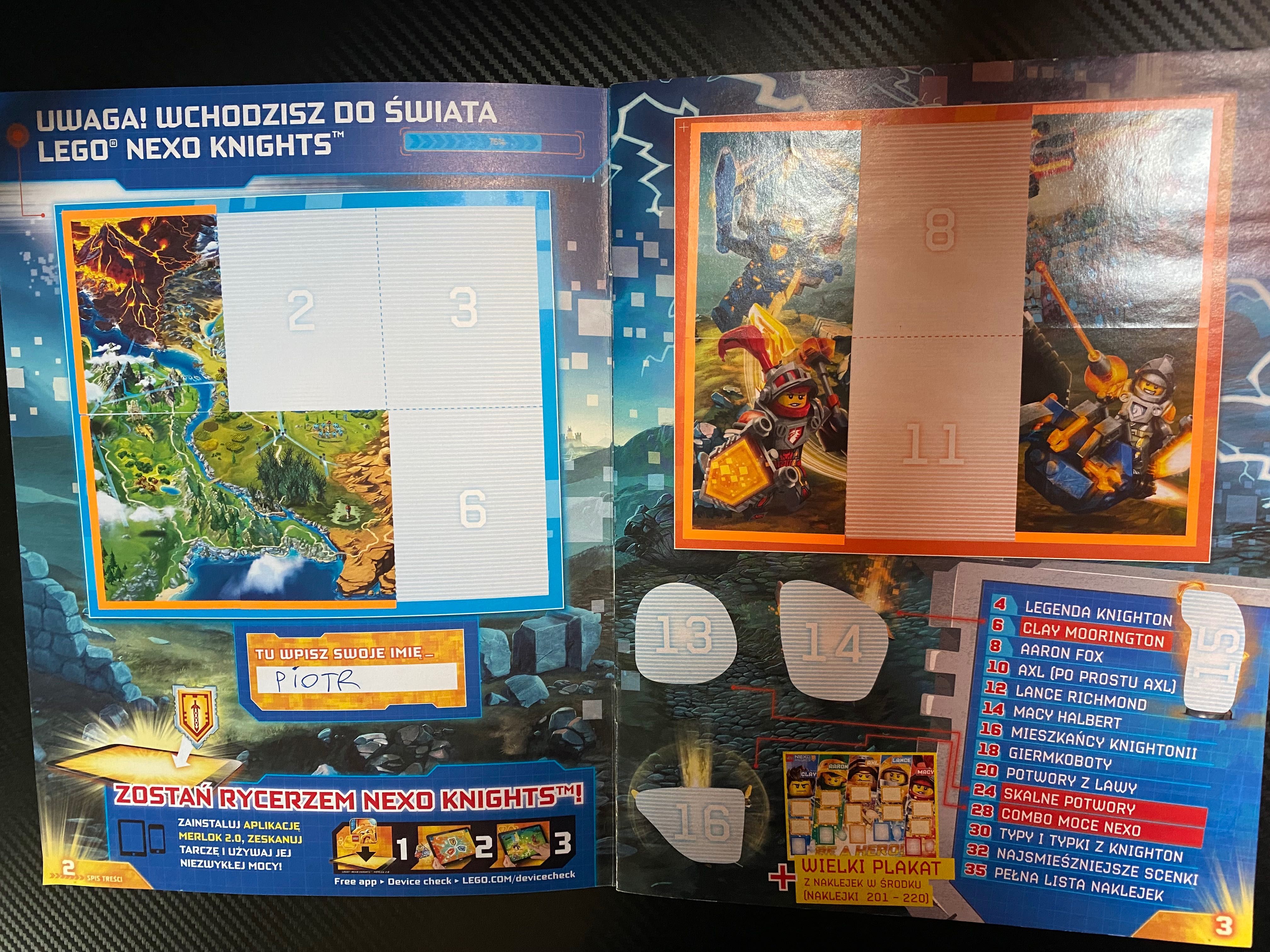 Lego Nexo Knights album na naklejki z naklejkami plakat 2017 db/bdb