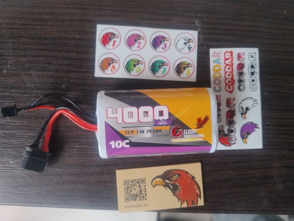 Акумулятор Coddar xt60  2S1P 4000mah для radiomaster skyzone