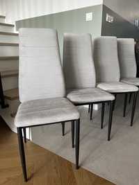 Krzesła z tapicerką,  jasno szare, 6 sztuk