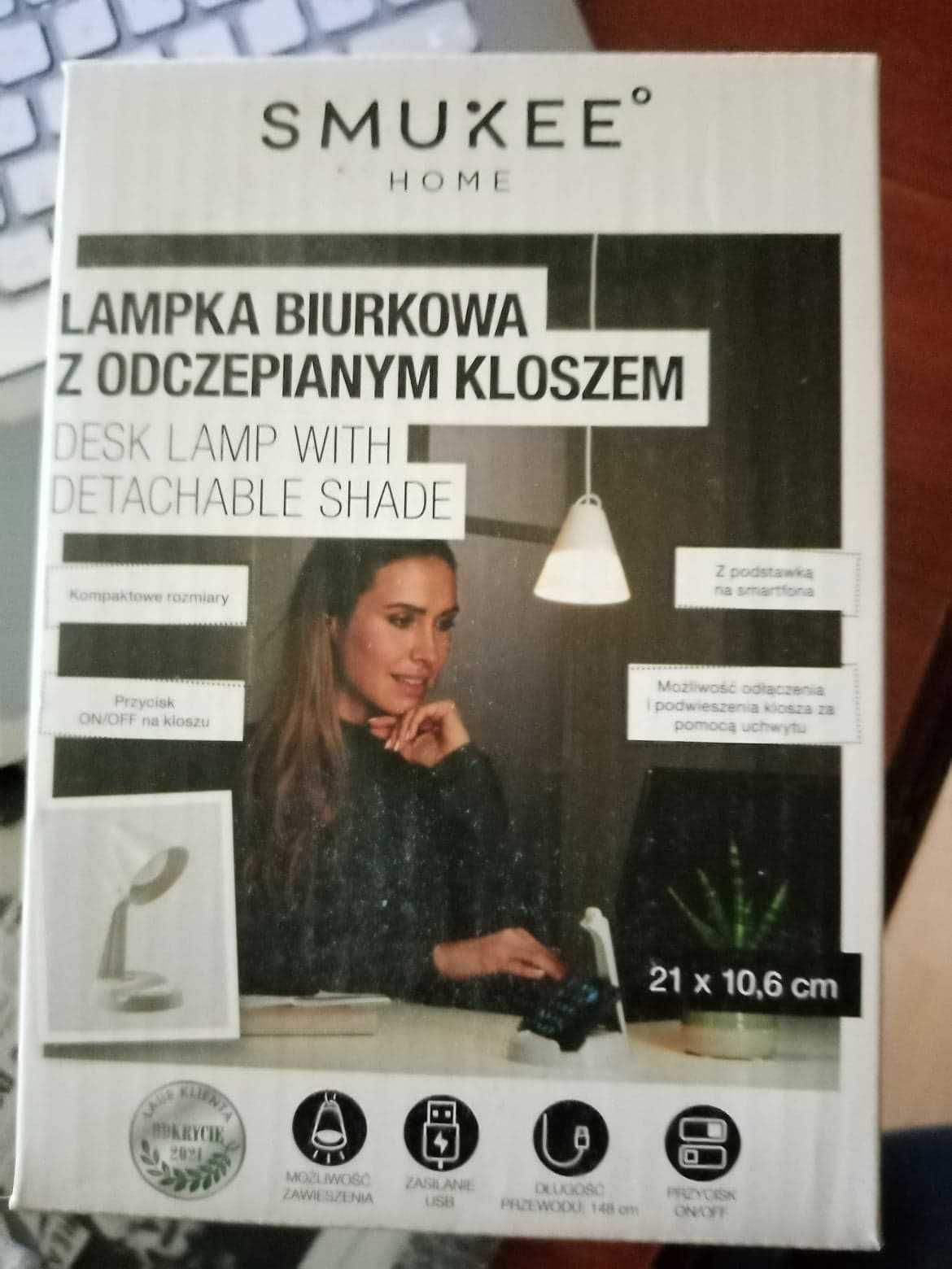 Smukee lampka biurkowa  z odczepianym kloszem