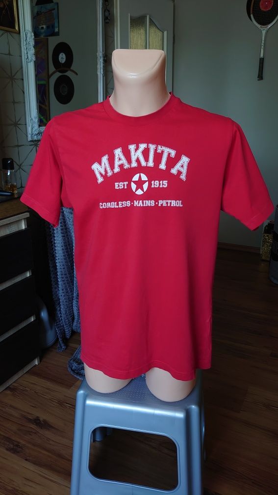 Makita t-shirt męski M czerwony lato