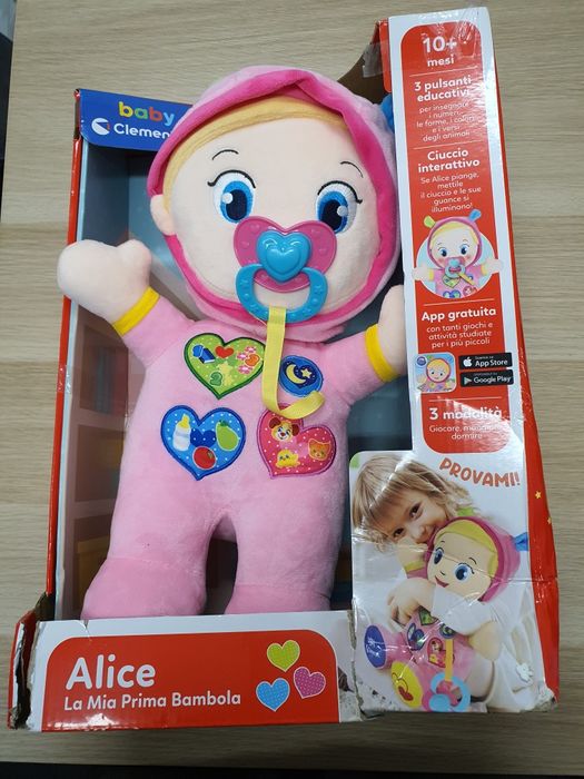 Interaktywna pluszowa lalka Clementoni Alice włoski nauka języka NOWA