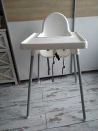 Ikea krzesełko do karmienia z pasami i podstawką stoliczkiem