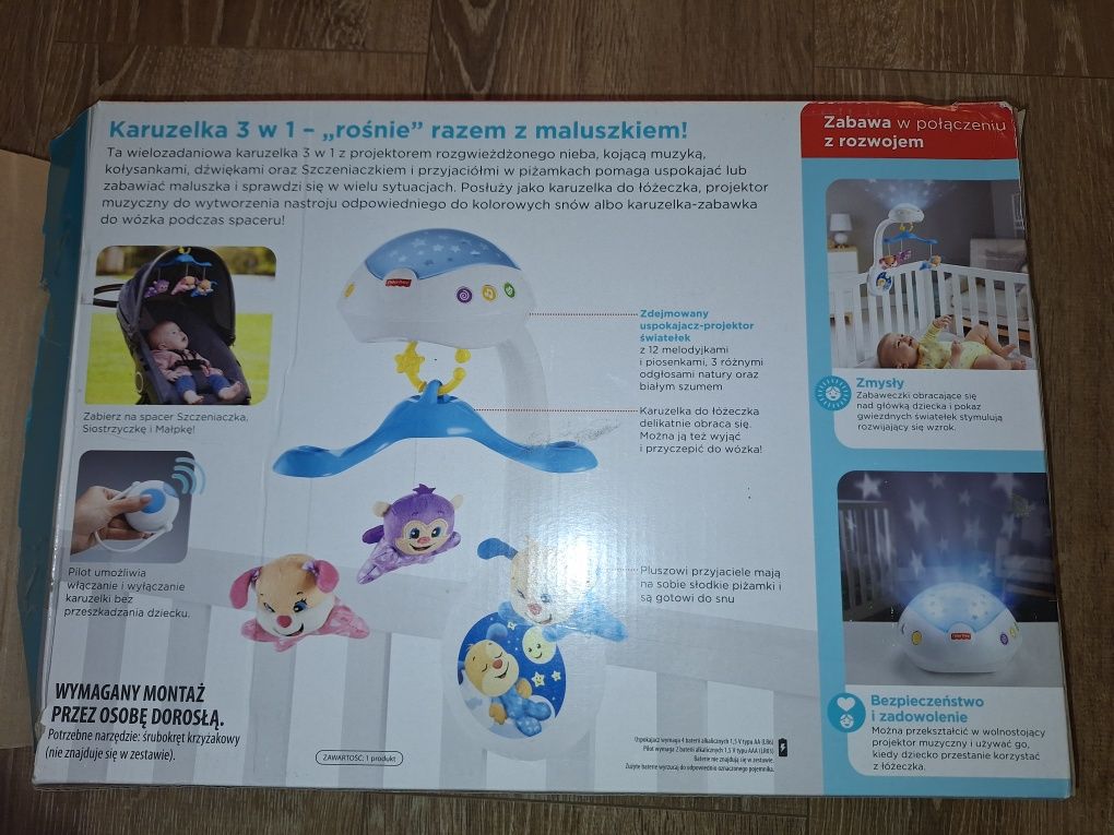 Karuzelka z projektorem 3w1 Fisher Price + pilot