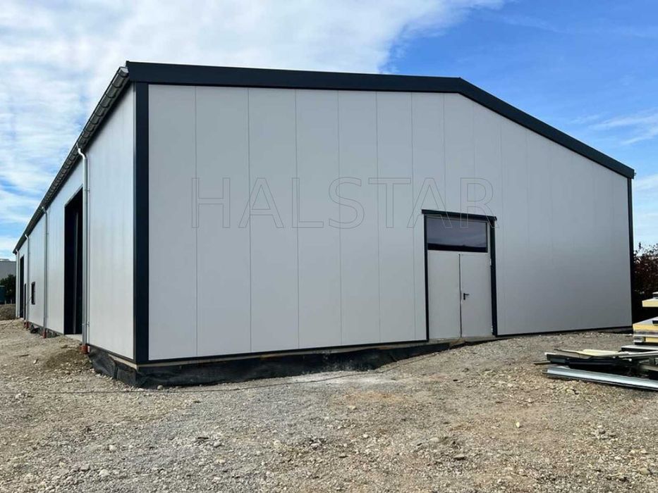 8x20x4m, Hala Stalowa Magazyn, Płyta Warstwowa PIR +Transport HALSTAR