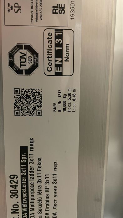 Drabina Niemiecka Krause 3x11 NOWA