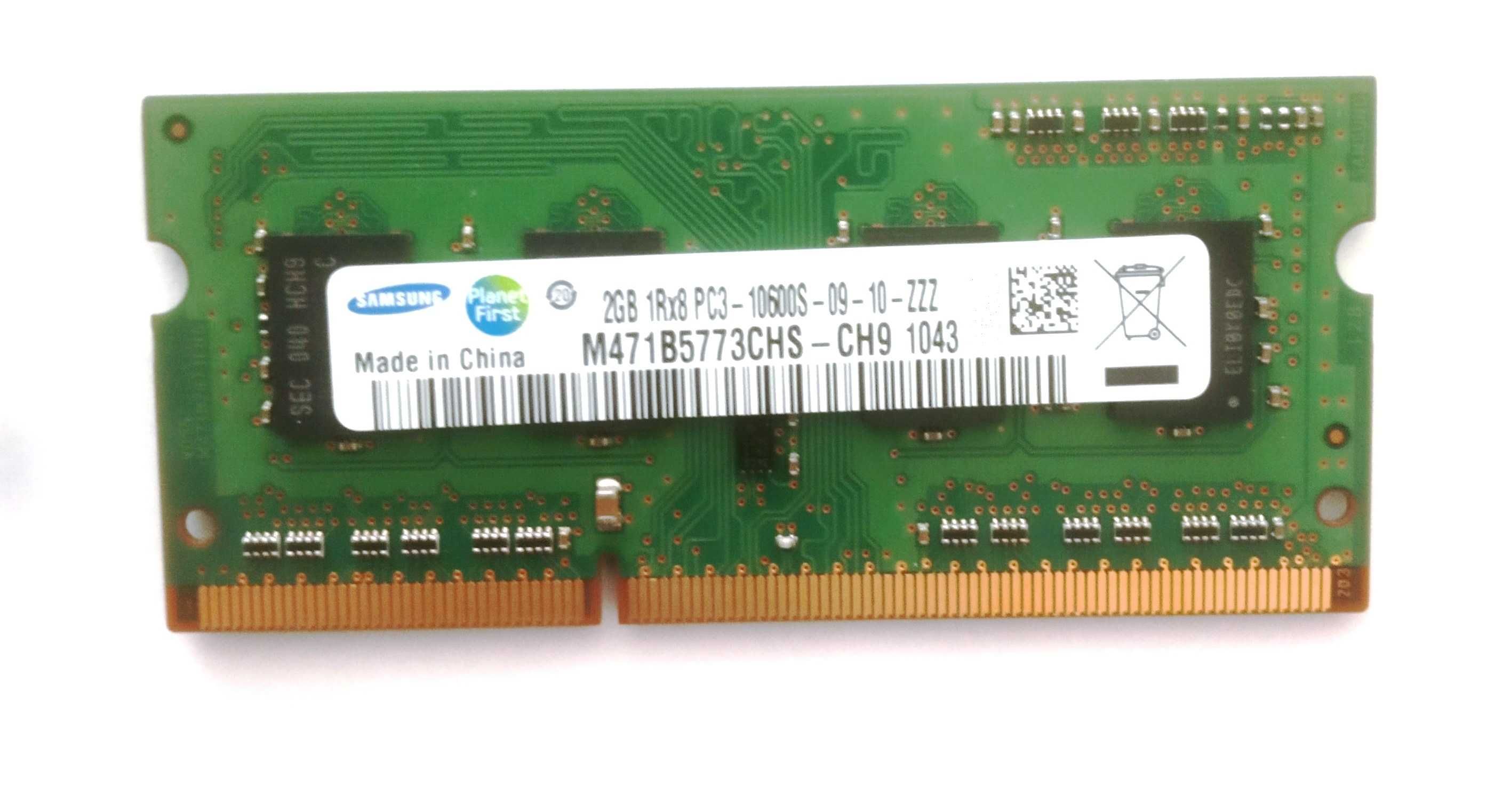 Memória para portátil 2GB, DDR3, 1333MHz, 204 PIN, SODIMM