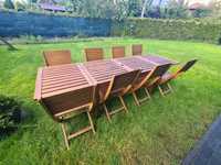 Zestaw mebli ogrodowych  ikea applaro i 8 krzeseł drewno