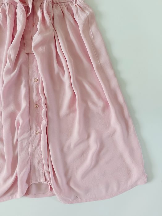 Różowa koszulowa sukienka wiskozowa z paskiem, 100% viscose, YES 36 S