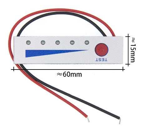 Индикатор заряда аккумулятора (тестер) 3S 4S 5S 1-8S Li ion 18650