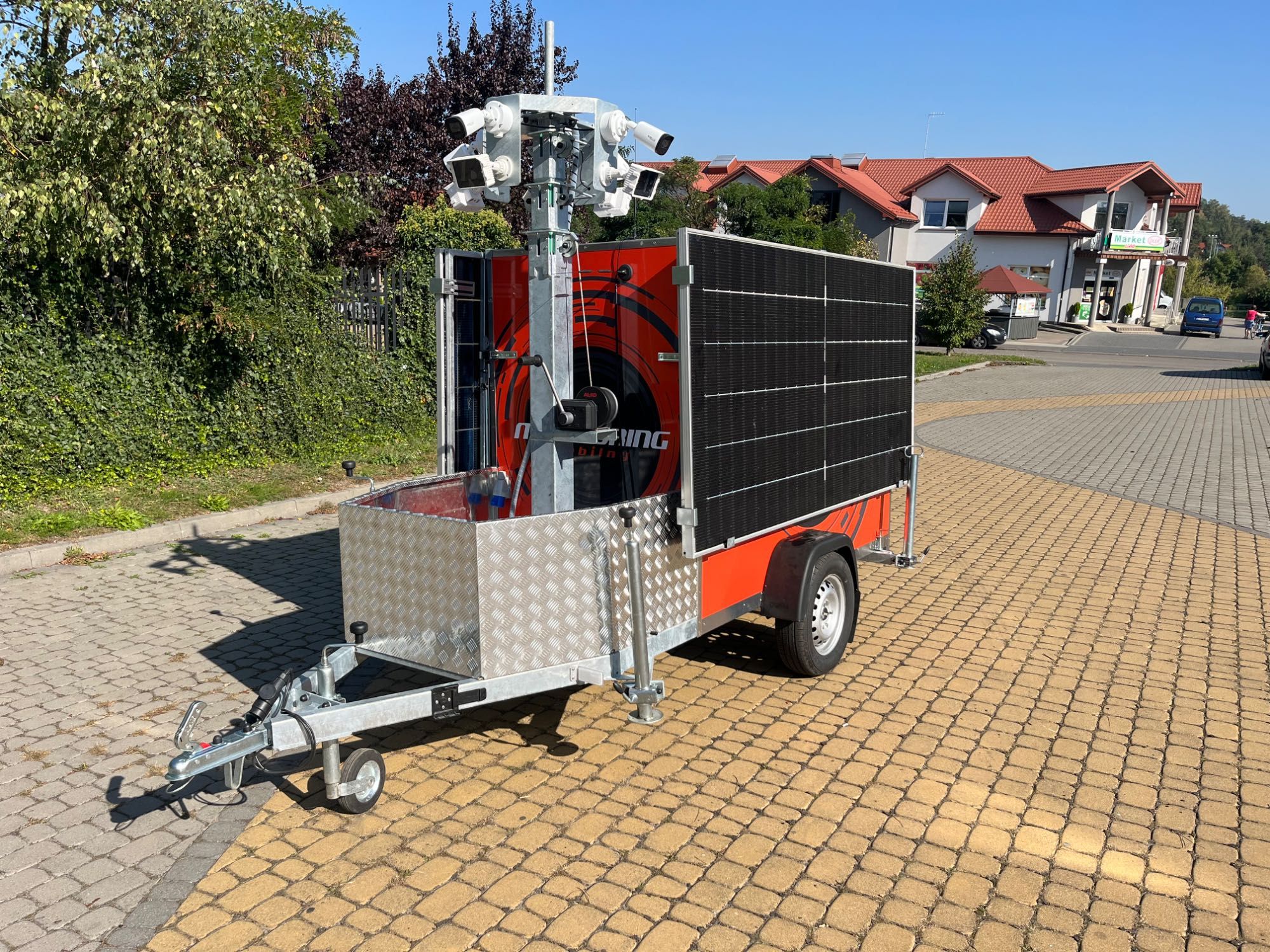 Przyczepa monitoring mobilny (monitoring, przyczepa security, ochrona)