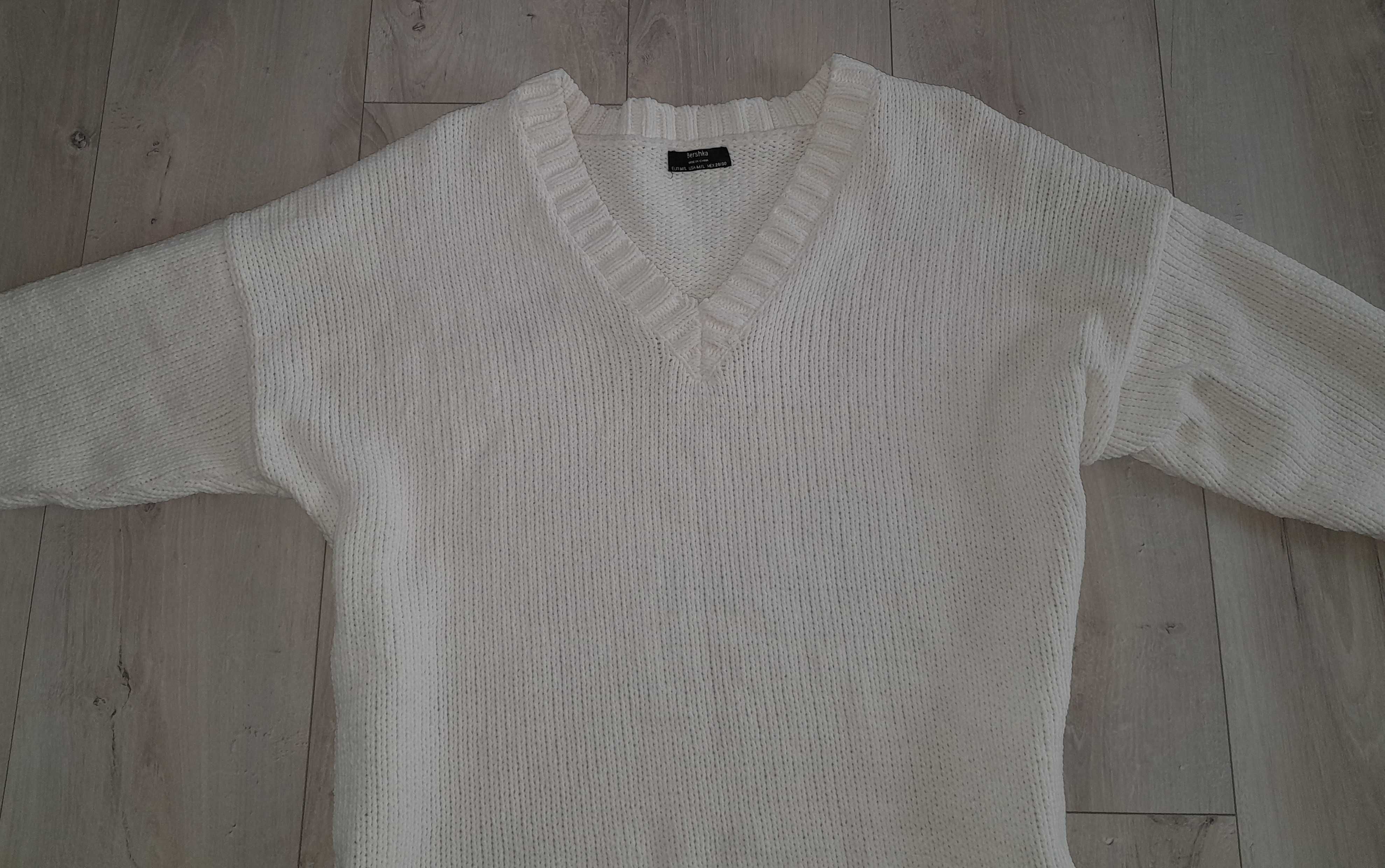 Oryginalny Damski Kremowy Sweter BERSHKA r. M/ L