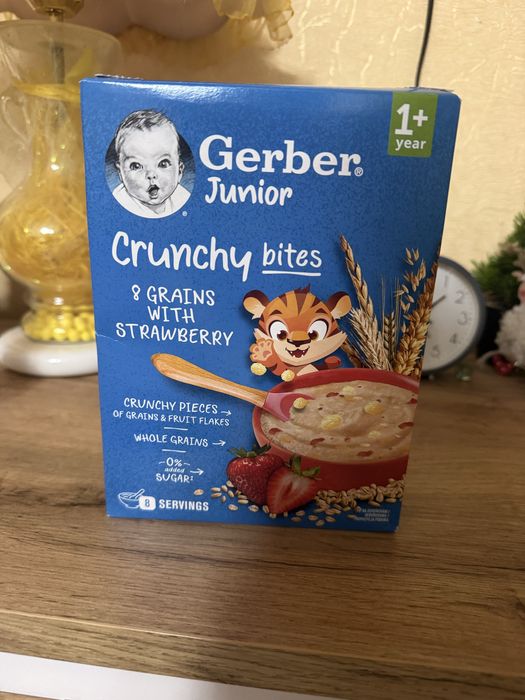 Безмолочна Каша детская от Гербер мультизлаковая со вкусом клубники