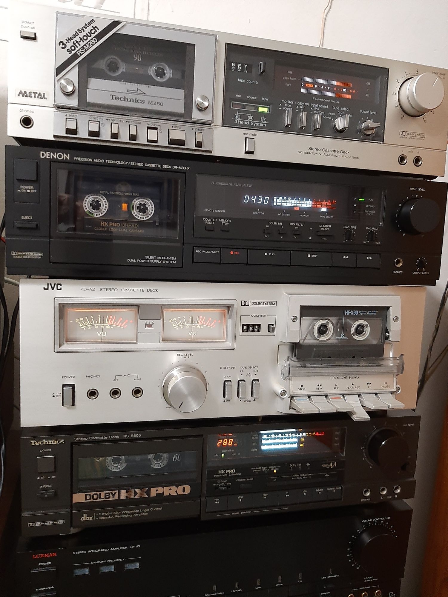TECHNICS DENON JVC DECK CASSETES receiver