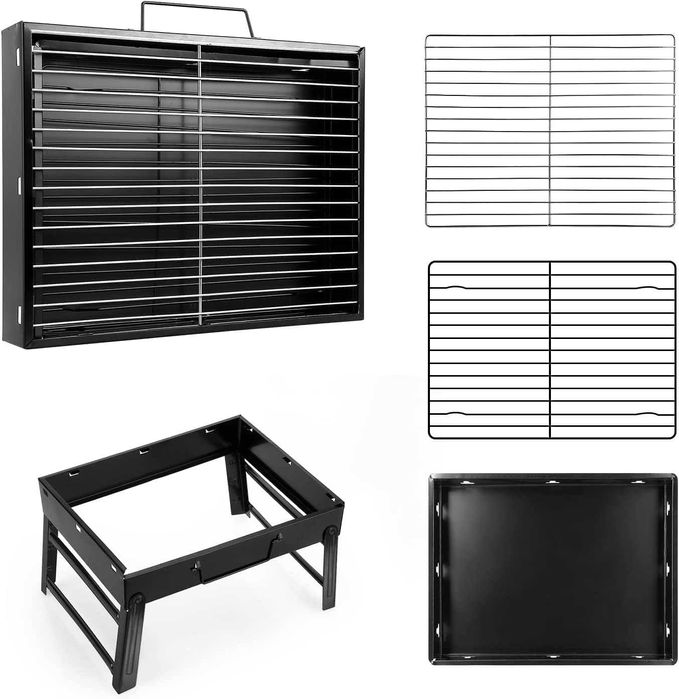 Grill BBQ grill na węgiel, drzewo mały składany do ogrodu na piknik