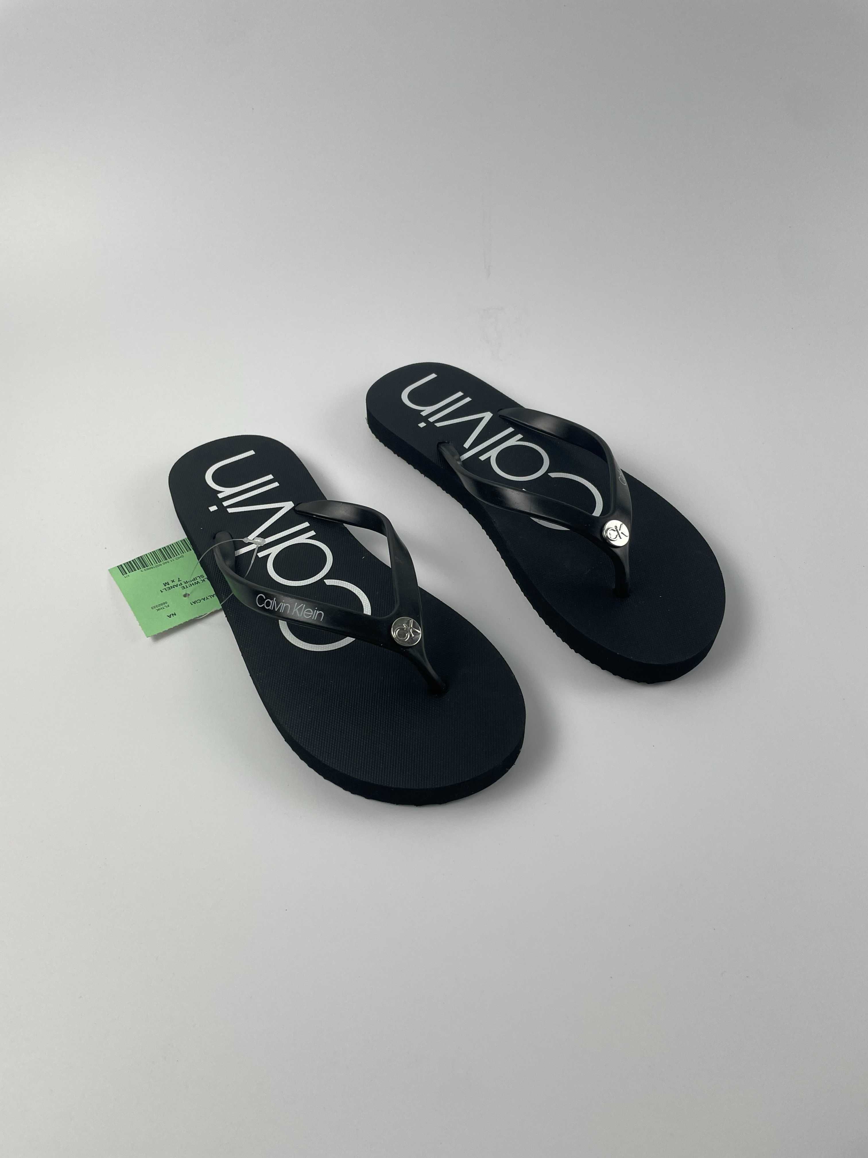 Stylowe japonki czarne klapki Calvin Klein – nowe, z metką. Rozm 36-6M